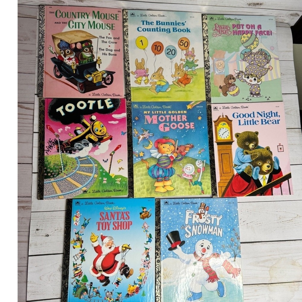 Little Golden Books Lot of 8 Like New Tootle Mother Goose Frosty Santa Christmas